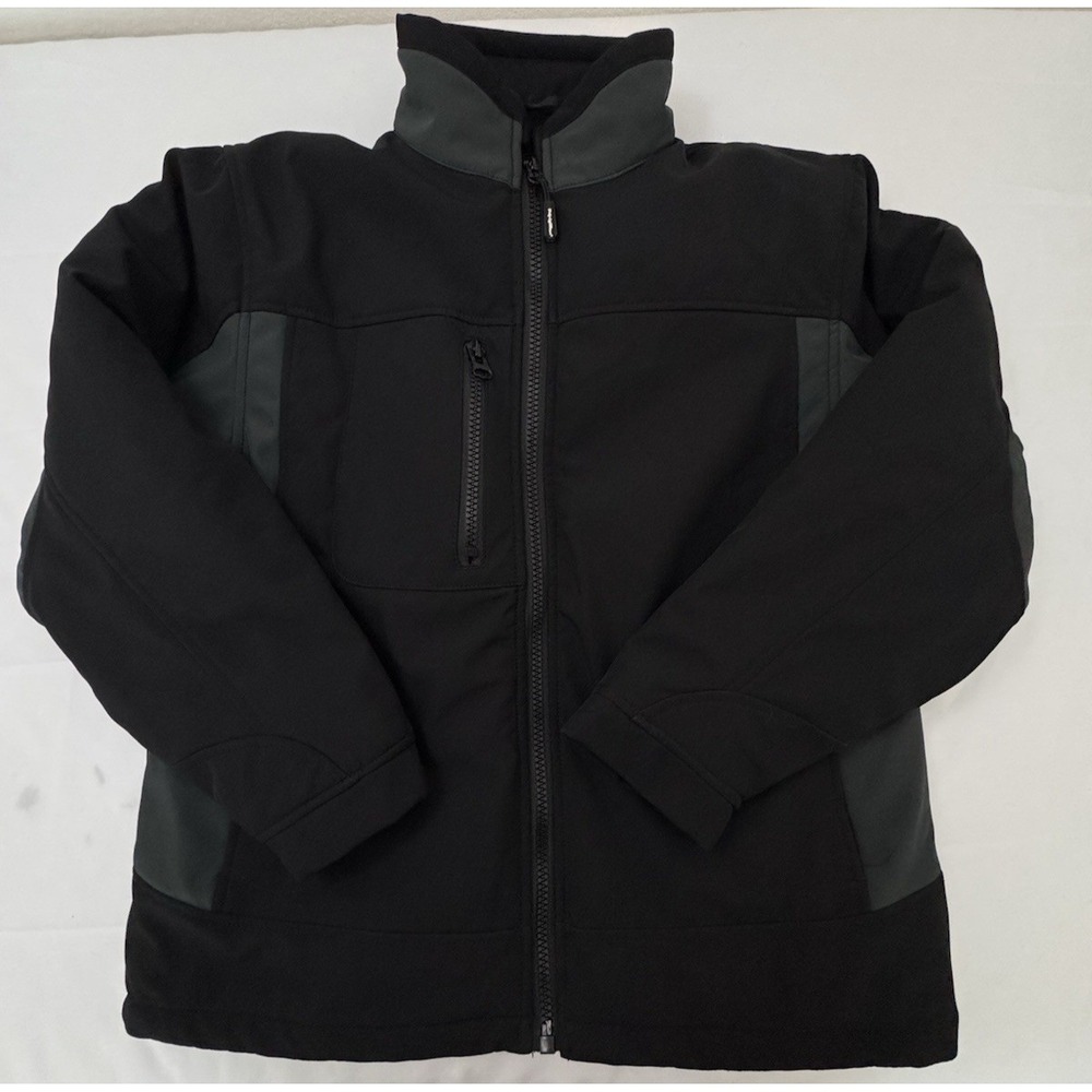 RefrigiWear Jacket Men Medium Black Insulated Workwear Full Zip Polyester 0490R